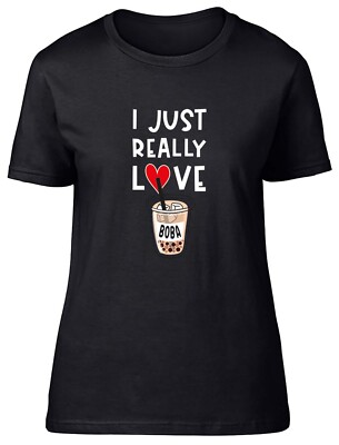 Love Boba Damen T-Shirt Bubble Tea Liebhaber Taiwan Damen Geschenk Tee