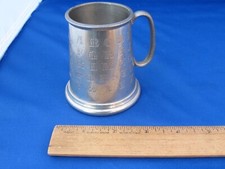 Vintage ENGLISH PEWTER BABY CUP-ABCs  Numbers-Marked BPC-Sheffield