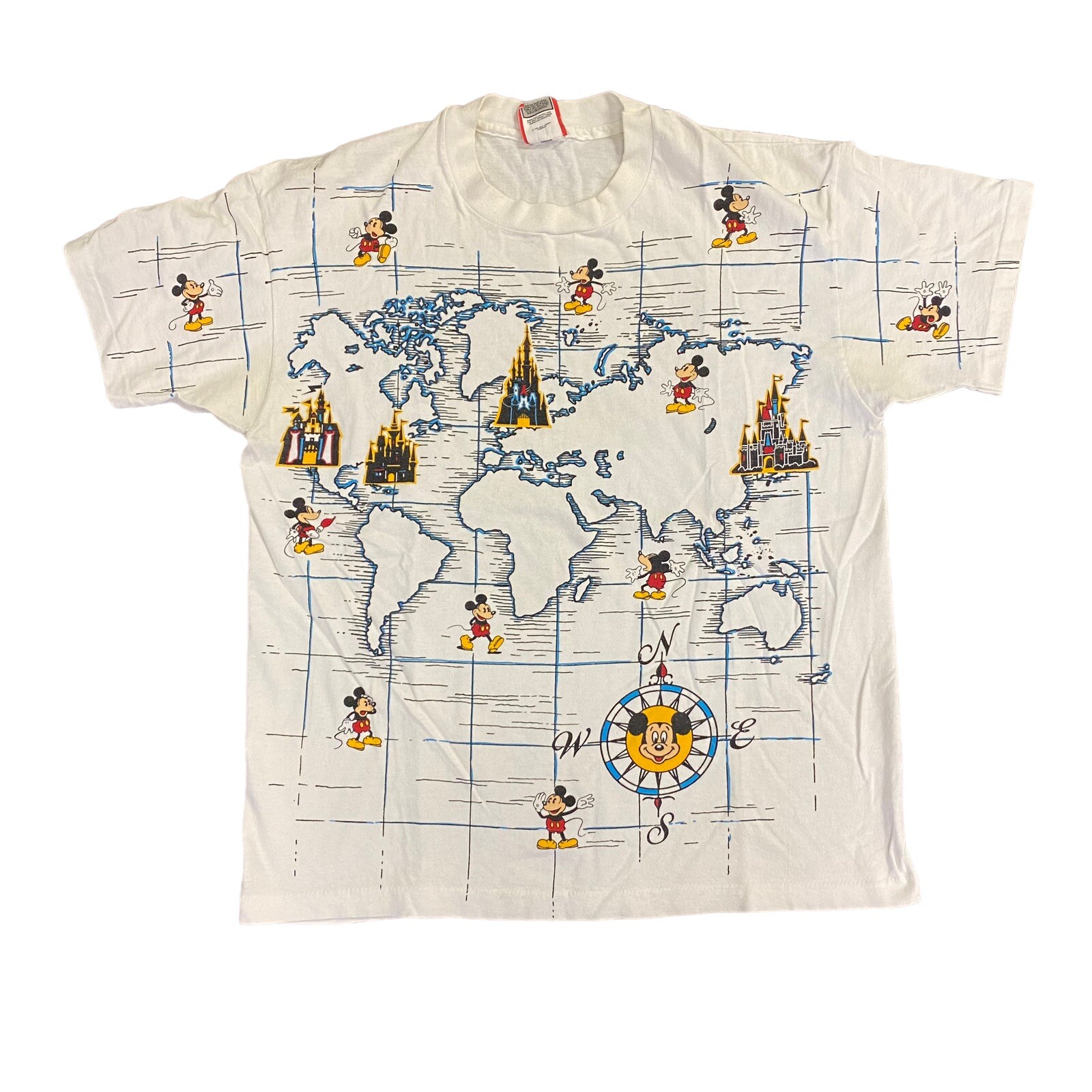 Disney Magic Compass Vintage Disney Magic Kingdom AOP Compass T-Shirt Adul… - Gem
