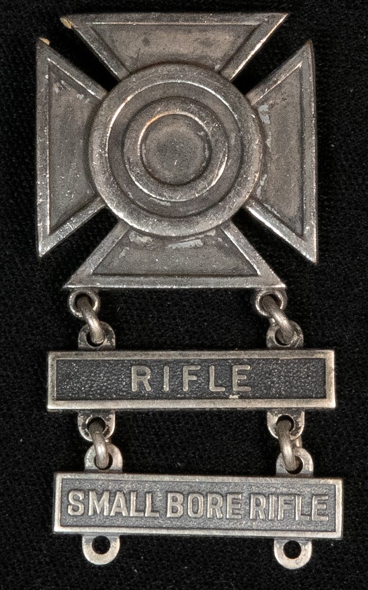 Sterling Silver US Army Iron Cross Rifle Small Bore Rifle Medal