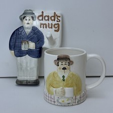Coffee Cup & Holder Dad?s Mug Sigma Les Artisans Tastesetter Towle Man Figural