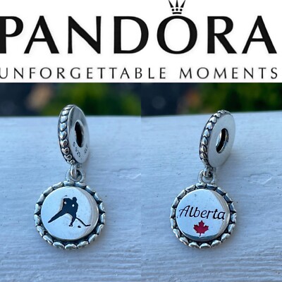 Pandora Exclusive Canada Hockey Dangle Charm Alberta Canada Store  Exclusive