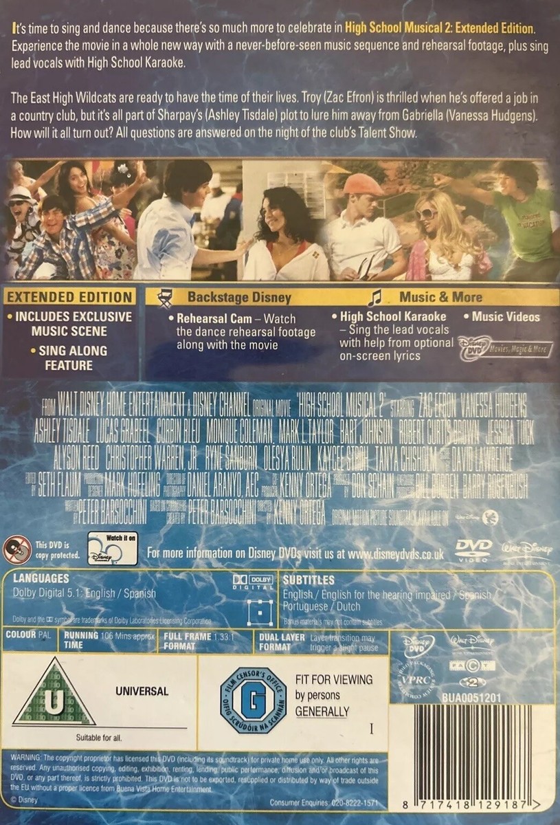 DVD: High School Musical 02 2007 Family Musical TV Film