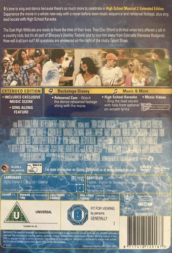 DVD: High School Musical 02 - 2007 Family Musical TV Film, Extended Edition - Picture 2 of 4