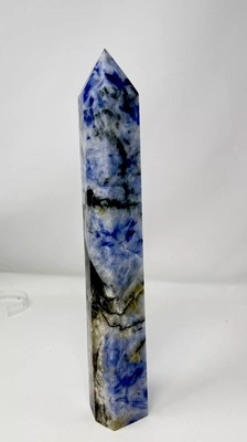833g Blue Agate Crystal Tower AKA Afghanite UV Reactive 7.75 