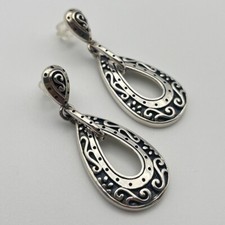 Orecchini Bali In Argento 25mm X 1.5mm Con Palline E Filigrane - Foto 5