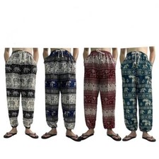 Thai Elephant Pants Harem Yoga Hippie Printed Gypsy Unisex Bohemia Free size