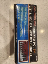 CAL-HAWK USA, ASSHE, 10-PC. SAE 3/8" & 1/2" DR. HEX BIT SOCKET