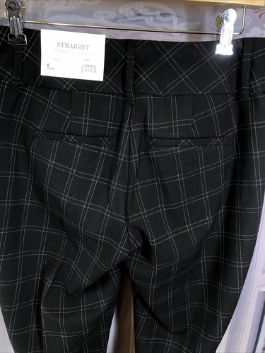 Christopher Banks 6P NWT Straight Shaped Fit Mid Rise Black PLAID Pants 5699🧡 - Picture 6 of 13
