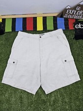 chaps ralph lauren cargo shorts size 40 linen blend cream khaki casual classic