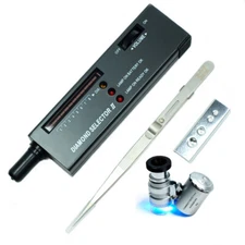 Jeweler diamond tool kit : Portable Diamond Tester - Loupe - Gemstone Tweezers
