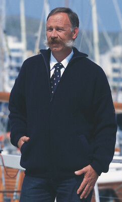Troyerjacke - Seemannspullover 100% Wolle marine classic Grobstrick Innenfutter