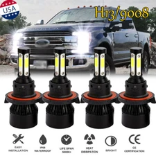4x Super White 6000K LED Headlight Bulbs Combo For 2017-2020 Ford F250 F350