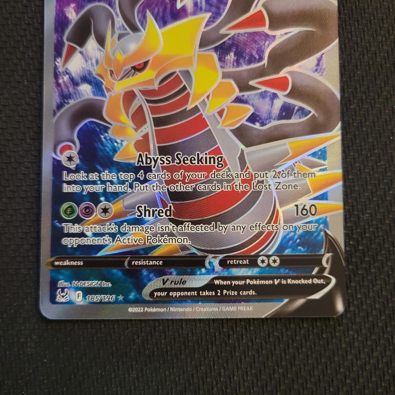 SGC 9.5 Pokemon Lost Origin GIRATINA V Full Art Ultra Rare 185/196