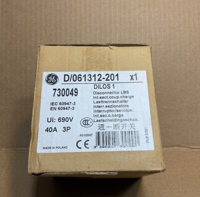 GE Power Control Supplementary Protector with model number D/061312-201 New