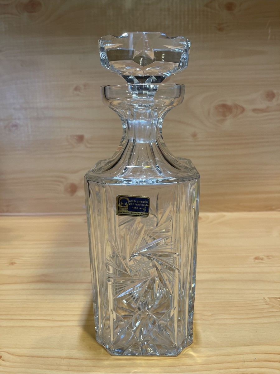 Lausitzer Glas Hand Cut Lead Crystal Decanter German Democratic Republic