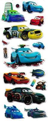 3D puffy Stickers CARS   ️ DISNEY PIXAR Piston Cup Rust-eze Lightning McQueen