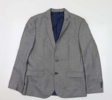 River Island Mens Grey Polyester Blend Suit Jacket Size 40