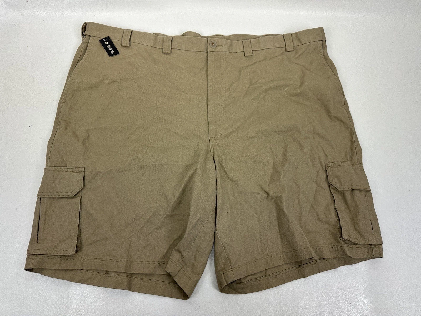 Haggar Expandable Waistband Stretch Comfort Cargo Shorts Men's 52 10" Inseam
