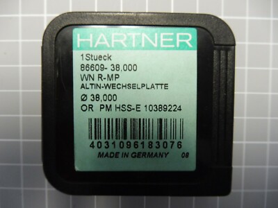 1 x HARTNER Altin-Wechselplatte; 86609; Ø38,000; HSS-E PM; WN R-MP