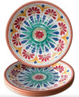 TarHong Rio Medallion Melamine Set 4 Salad Plates 8.5" Dishwasher Safe Vibrant