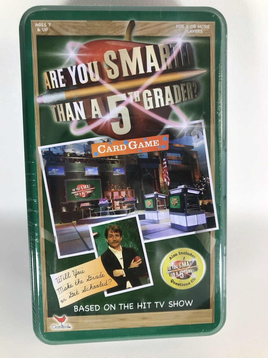 Are You Smarter Than A 5th Grader? Card Game Ages 7/Up 2/More Players Tin  Box NW | eBay