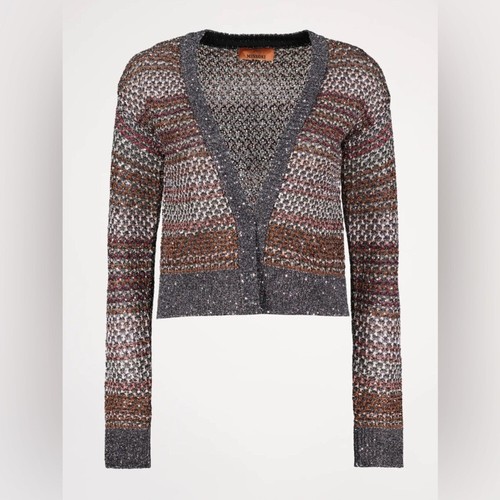 Missoni | NWT! Embellished metallic striped crochet-knit cardigan - Picture 2 of 12