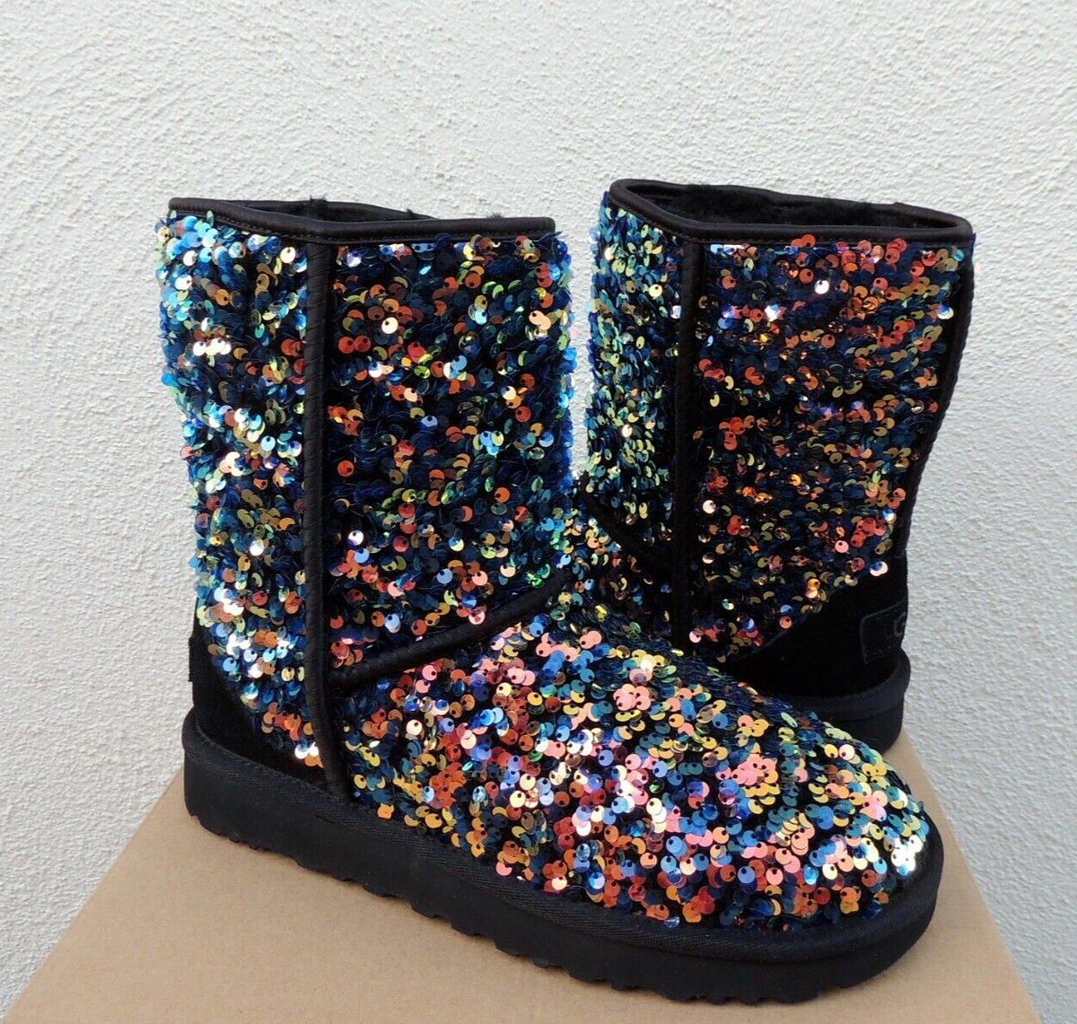 Short Sequin Uggs 37 UGG Girls Classic II Sequins Violet Rainbow