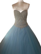 fashion quinceanera sweet sixteen princess light blue dress size XL NWT