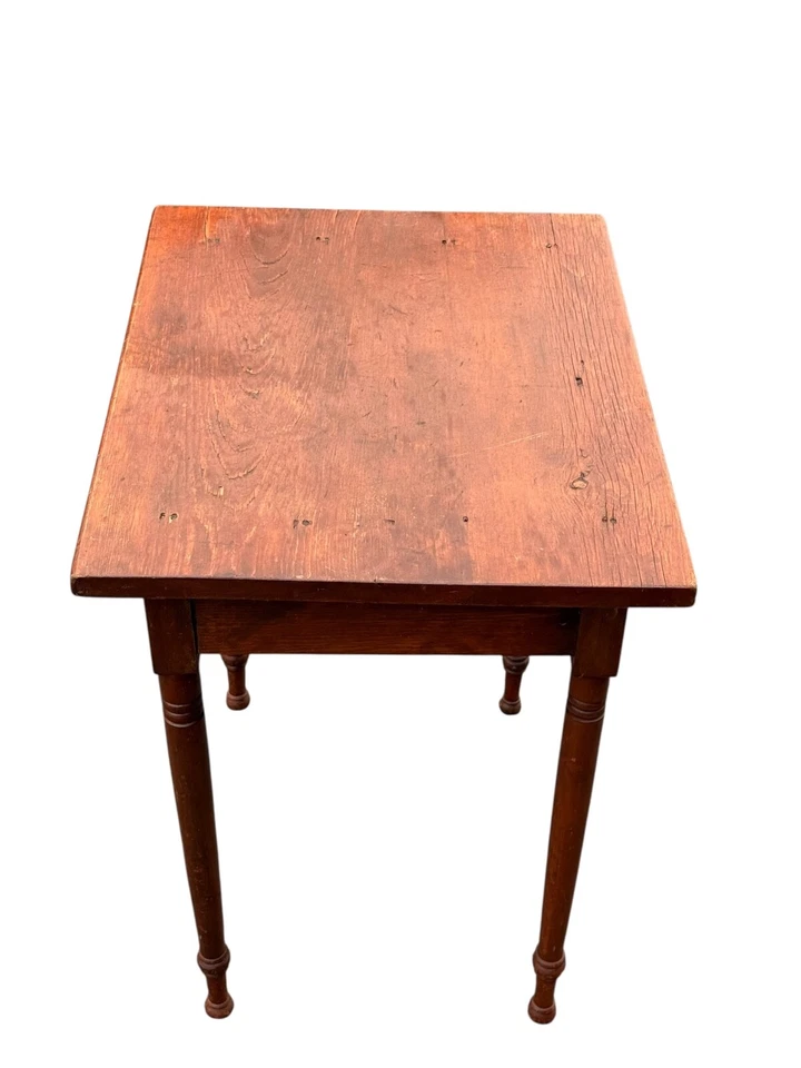 antiguo pino país 1 cajón mesita de noche mesa de trabajo extremo sheraton 1850 Foto 3 de 4