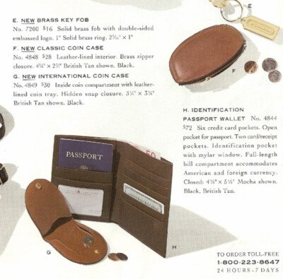 New, 90s Vintage Coach international leather coin case, British