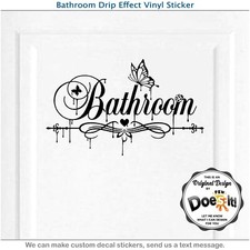 Bathroom Restroom Door Sign Drip Art Vinyl Home Decor Wall Sticker Decal 196