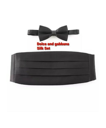 Dolce & Gabbana Cummerbund Waist Belt, Bow tie & Cufflink With signature logo - Picture 11 of 12