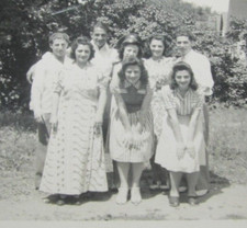 Real Photo Photograph Vintage College High School Friends War Time Soldier Hat