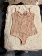 INC International Concepts Lace Cup Thong Bodysuit Ballet Pink Choose Size L