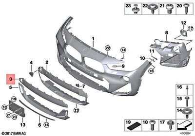 Genuine BMW F39 X2 16d 18d 18dX 18i 20d 20dX Cover Primed Center 51118092582