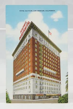 Postcard Mayfair Hotel Los Angeles CA Linen*