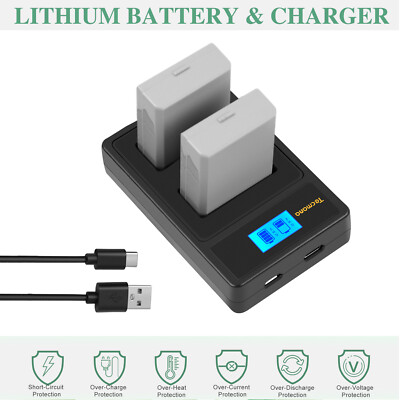 2X 1800mAh Akku Für Canon LP-E8 LPE8 EOS 550D 700D 650D 600D +Dual LCD Ladegerät