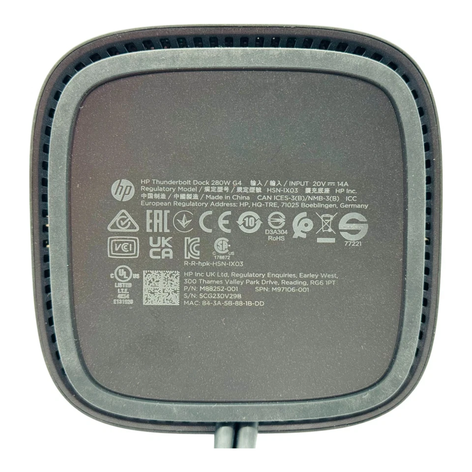 HP HSN-IX03 G4 Thunderbolt 4 / USB-C Dockingstation mit Original 280W Netzteil - Bild 4 von 4
