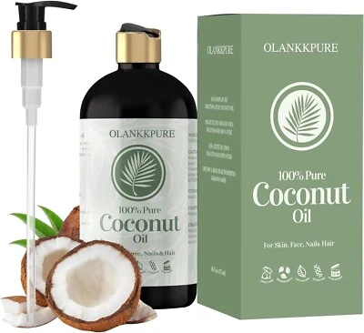 Olankkpure 100% reines Kokosöl für Haut Körper Gesicht Haar Nagel Coconut Oil