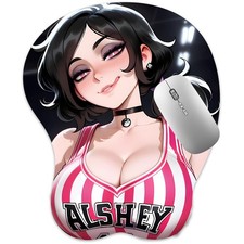 3D Mousepad Oppai Mouse pad with Wrist Rest Pain Relief Anime Manga pad Ashley