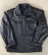 Vintage Leather Highwayman Jacket Biker Jacket Black Size 56