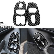 Real Carbon Fiber Interior Window Lift Switch Cover For Chevrolet Camaro 1993-96