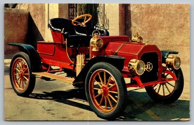 1908 Red REO Antique Car Postcard Cerami Pontiac Ridgewood NJ