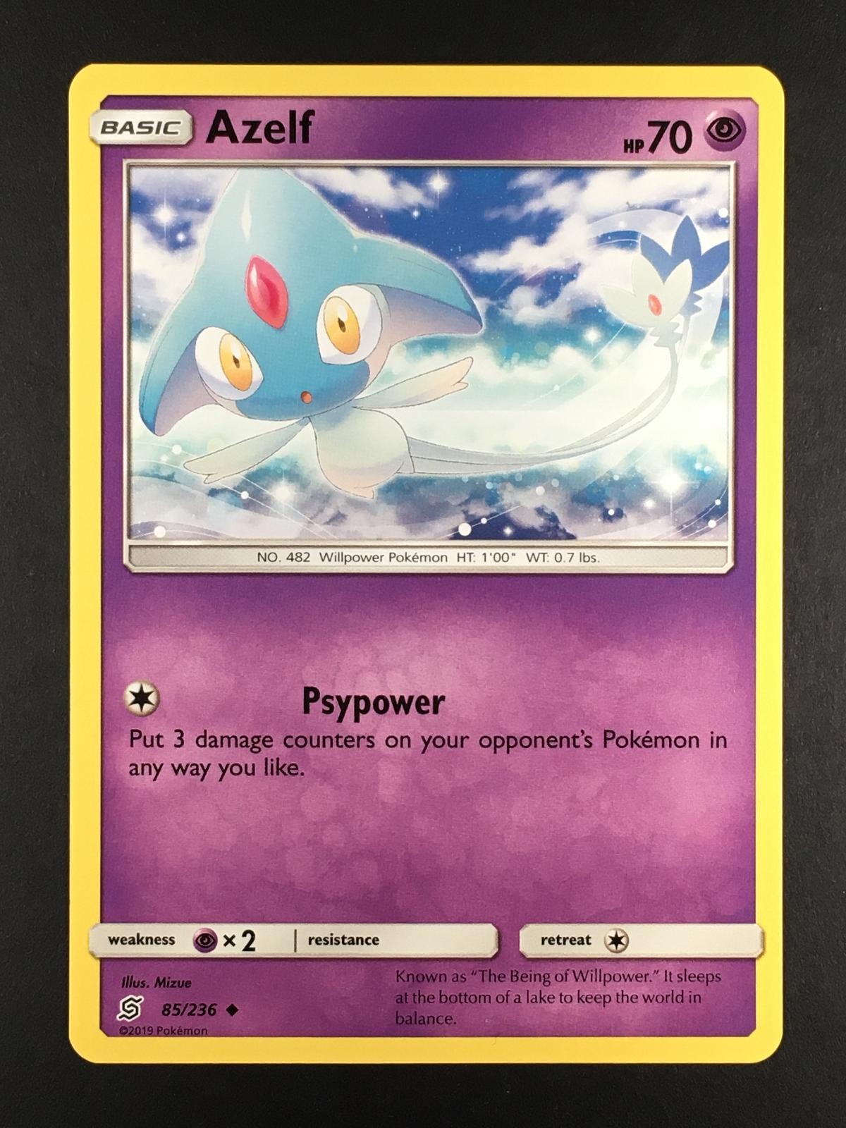 Pokemon TCG Azelf 85/236 Unified Minds Regular Uncommon NM/M