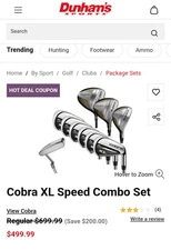 Cobra Golf Club Set - Speed XL 6, 7, 8, 9 Irons, Putter, and Driver