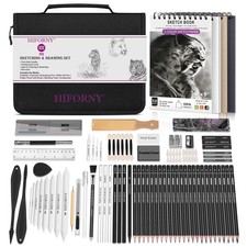 100 PCS Drawing Set Sketching Kit,Sketch Pencils Art Supplies with Graphite,C...