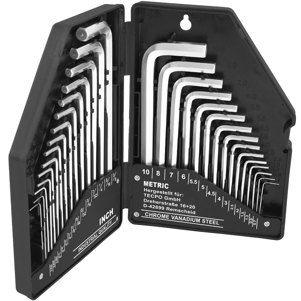 30x INNENSECHSKANT SCHLÜSSEL SATZ ZOLL + METRISCH SECHSKANT für INBUS SCHRAUBEN - Bild 4 von 4