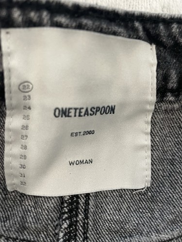 One Teaspoon Star Print Mid Rise Denim ausgefranster Minirock grau schwarz Damengröße 22 - Bild 8 von 12