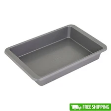 Nonstick 9x13 Cake Pan Heavy Duty Aluminized Steel Baking Dish Easy Transport US